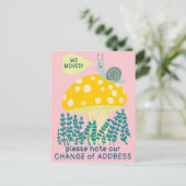 Carte Postale NOUS AVONS DÉMÉNAGÉ Whimsical Snail Magical Mushro (Debout devant)