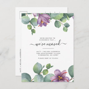 Carte Postale Nous avons déplacé Eucalyptus vert pourpre Déménag