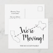 Carte Postale Nous avons déplacé la Californie Texas Moving Fair (Devant / Derrière)