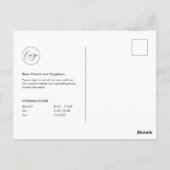 Carte Postale Nous avons déplacé le changement d'adresse du bure (Dos)