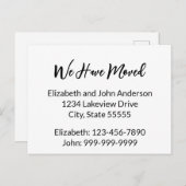 Carte Postale Nous avons déplacé le Faire-part de déplacement no (Devant / Derrière)