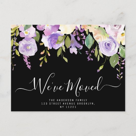 Carte Postale Nous avons Déplacé le script en lettres New Home (Devant)