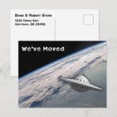 Carte Postale Nous avons déplacé le thème Espace UFO (Devant / Derrière)