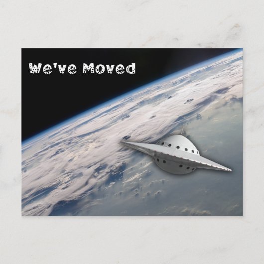 Carte Postale Nous avons déplacé le thème Espace UFO (Devant)