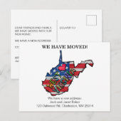 Carte Postale Nous avons déplacé les États de virginie occidenta (Devant / Derrière)