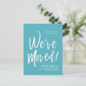 Carte Postale Nous avons déplacé minimal saphir bleu nouvelle ad (Debout devant)