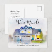 Carte Postale Nous avons déplacé une aquarelle Moving Faire-part (Devant / Derrière)