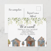 Carte Postale Nous avons déplacé une nouvelle adresse modifiable (Devant / Derrière)