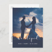 Carte Postale Nous avons élopé Elegant photo faire-part (Devant / Derrière)