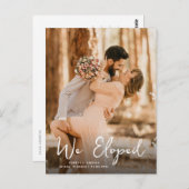 Carte Postale nous avons fui le faire-part mariage romantique (Devant / Derrière)