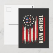 Carte Postale Nous avons gagné INAUGURATION TRUMP Drapeau améric (Devant / Derrière)