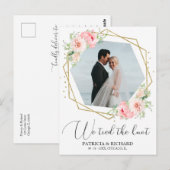 Carte Postale Nous Avons Lié Le Knot Blush Floral Eloped Faire-p (Devant / Derrière)
