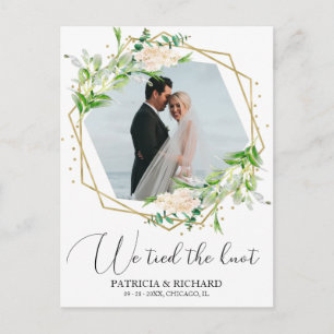 Carte Postale Nous Avons Lié Le Knot Greenery Eloped Faire-part