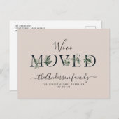 Carte Postale Nous avons Moved feuillage lettres Nouveau Accueil (Devant / Derrière)