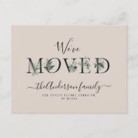 Nous avons Moved feuillage lettres Nouveau Accueil