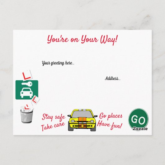 Carte Postale Nous avons réussi votre test de conduite, Félicita (Dos)