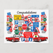 Carte Postale Nous avons réussi votre test de conduite, Félicita (Devant)