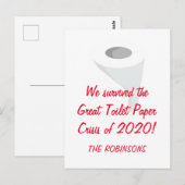 Carte Postale Nous avons survécu 2020 ! Nom de famille de quaran (Devant / Derrière)