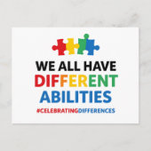 Carte Postale Nous avons tous des capacités différentes Art de s (Devant)