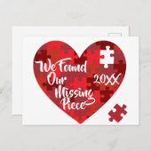 Carte Postale Nous Avons Trouvé Notre Pièce Manquante - Puzzle H (Devant / Derrière)