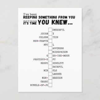 Carte Postale Nous avons un bébé - Puzzle complet et révélateur