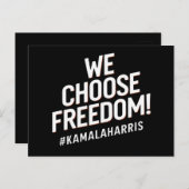 Carte Postale Nous choisissons Freedom Kamala Harris 2024 (Devant / Derrière)