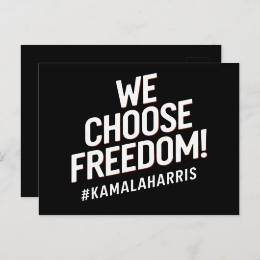 Carte Postale Nous choisissons Freedom Kamala Harris 2024 (Devant / Derrière)