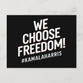 Carte Postale Nous choisissons Freedom Kamala Harris 2024 (Devant)
