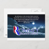 Carte Postale "Nous Croyons Toujours..." - Romney 2012 (Devant / Derrière)