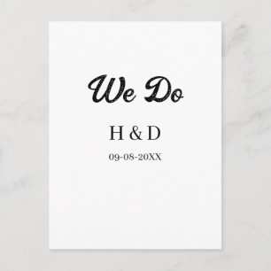 CARTE POSTALE NOUS FAISONS COUPLE NOM LETTRE DATE DE MARIAGE SIM