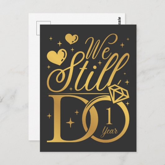 Carte Postale Nous Faisons Encore 1 An Mariage Anniversaire (Devant / Derrière)