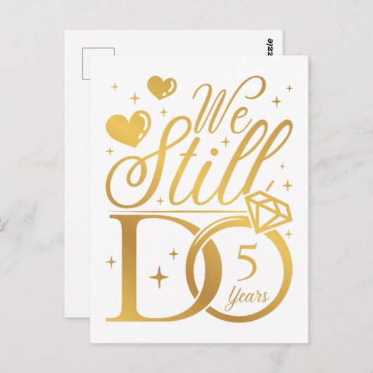 Carte Postale Nous Faisons Encore 5 Anniversaire Mariage (Devant / Derrière)