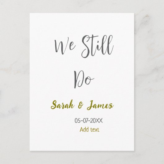 Carte Postale Nous faisons encore des noces de mariage simple gr (Devant)