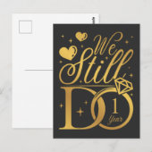 Carte Postale Nous faisons toujours 1 an de mariage (Devant / Derrière)