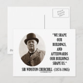 Carte Postale Nous Formons Nos Bâtiments (Citation De Winston Ch (Devant / Derrière)