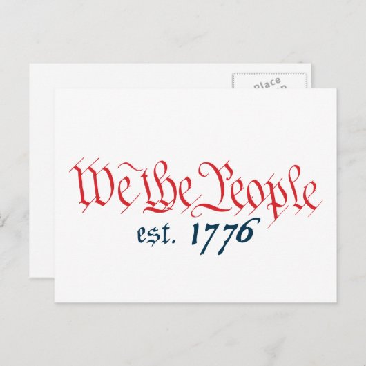 Carte Postale Nous le peuple ét. 1776 (Devant / Derrière)