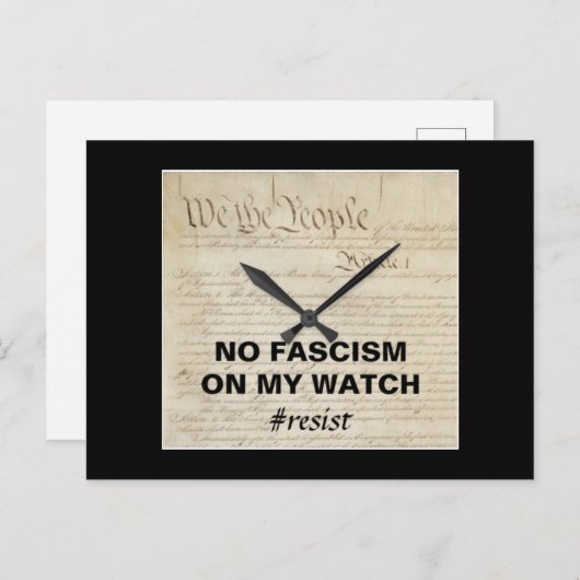 Carte Postale Nous le peuple pas de fascisme à ma vue (Devant / Derrière)