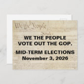 Carte Postale Nous, le Peuple, Votons pour Sortir le GOP des Éle (Devant / Derrière)