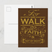 Carte Postale Nous marchons par la foi Écriture Citation (Devant / Derrière)