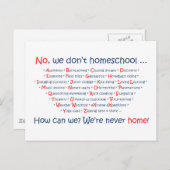 Carte Postale Nous n'avons pas d'école à domicile (Devant / Derrière)