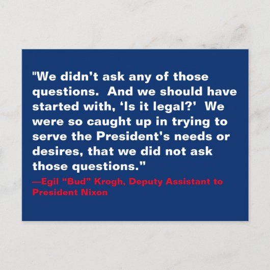 Carte Postale Nous n'avons pas posé ces questions Nixon Trump ré (Devant)