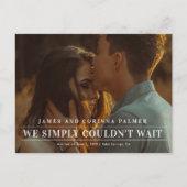 Carte Postale Nous ne pouvions pas attendre le faire-part mariag (Devant)