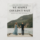 Carte Postale Nous ne pouvions pas attendre le faire-part mariag (Devant)