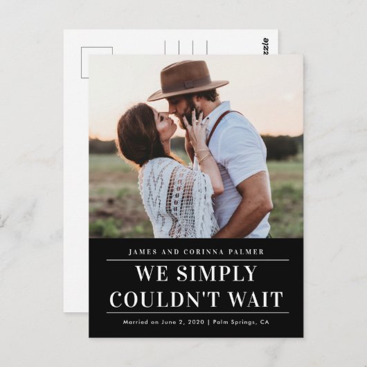 Carte Postale Nous ne pouvions pas attendre le faire-part mariag (Devant / Derrière)