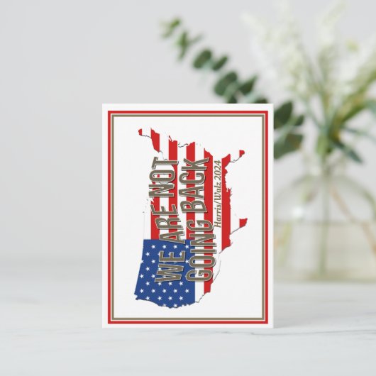 Carte Postale Nous ne retournons pas aux États-Unis (Debout devant)