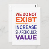 Carte Postale Nous N'Existons Pas Pour Les Actionnaires (Devant / Derrière)