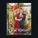 Carte Postale Nous Nous Sommes Mariés Couple Photo Script<br><div class="desc">Brosse moderne Script Nous Avons Marié Elopement Faire-part Photo Carte Postale</div>