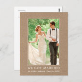 Carte Postale Nous Nous Sommes Mariés Moderne Simple Faire-part  (Devant / Derrière)