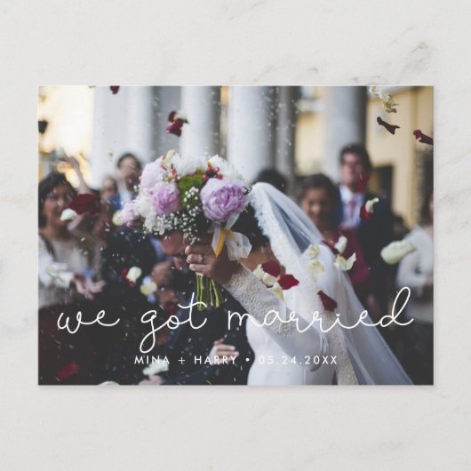Carte Postale Nous nous sommes mariés Photo de mariage avec un s (Devant)