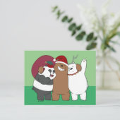 Carte Postale Nous Ours Nus - Bonnes Fêtes (Debout devant)